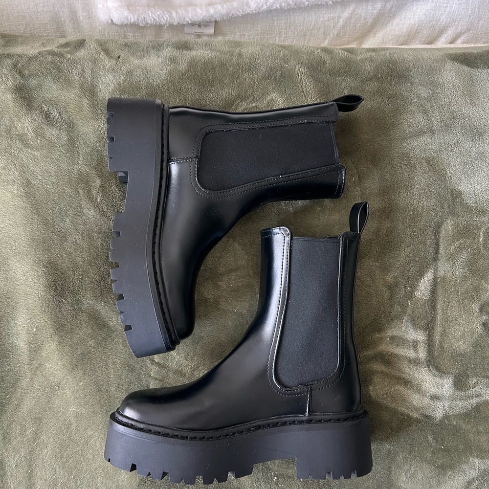 H&M Black Platform Shoes with Thick Soles